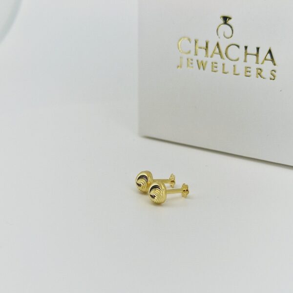 9ct Gold Swirl Disc Stud Earrings | Gold Earrings - Image 2