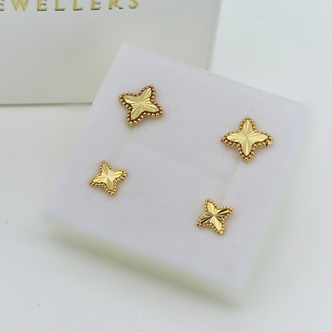 Gold Butterfly Stud Earrings