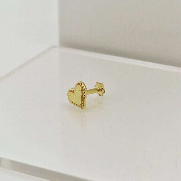 9ct Gold Heart Nose Stud