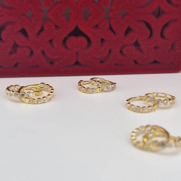 9ct Gold Crystal Hoops - Image 4
