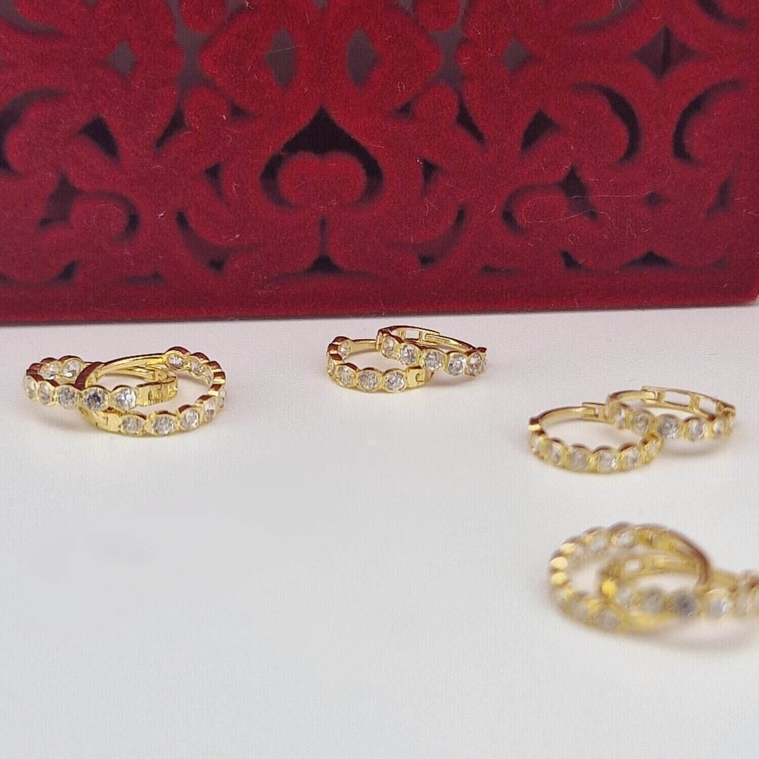9ct Gold Crystal Hoops - Image 4
