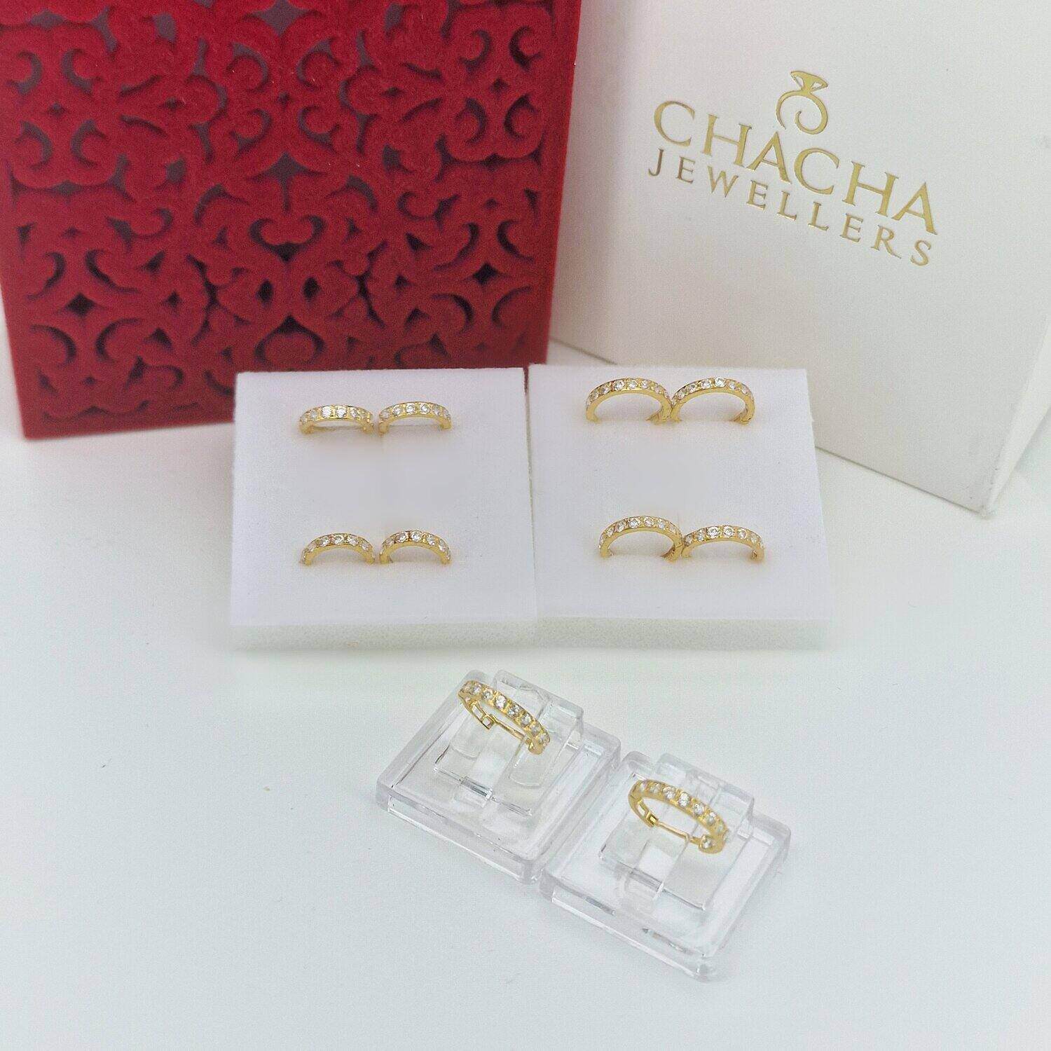 9ct Gold Classic Crystal Hoop - Image 2