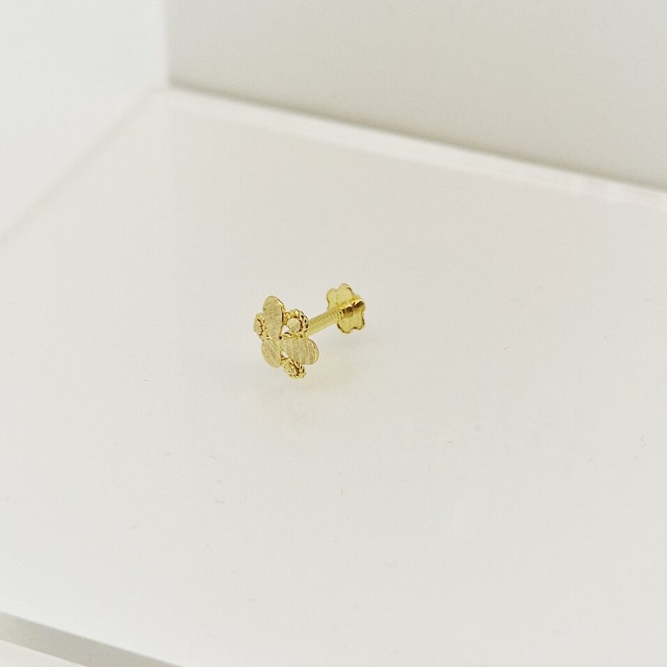 9ct Gold Floral Nose Stud
