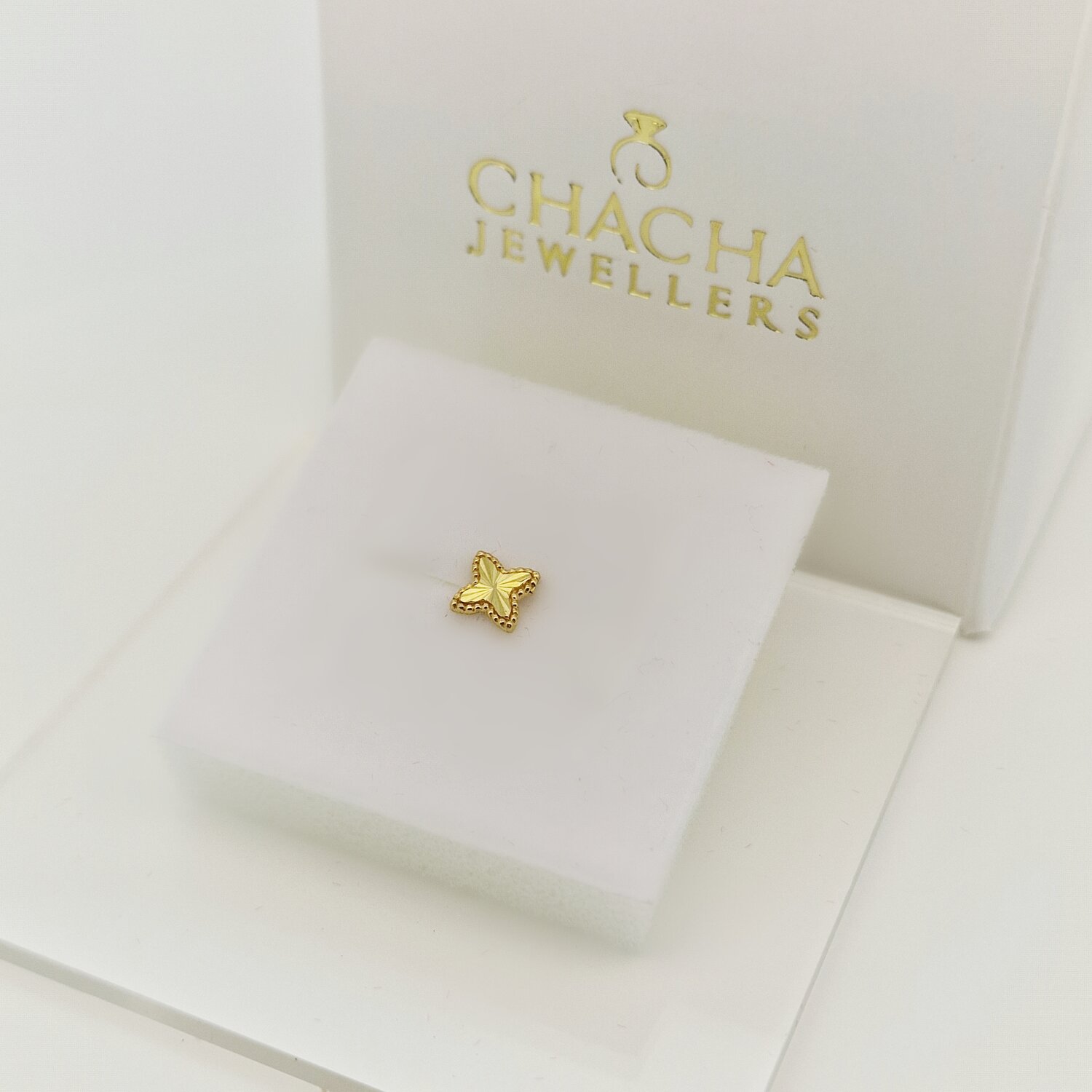 9ct Gold Butterfly Nose Stud - Image 2