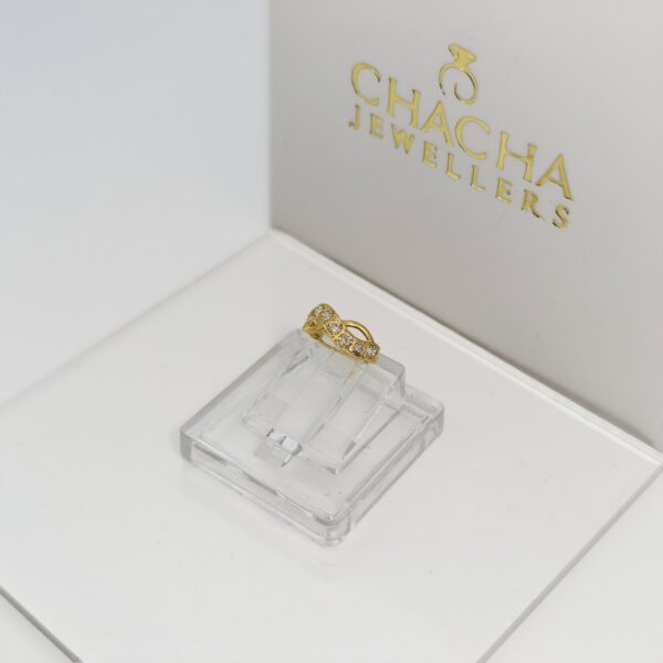 9ct Gold Crystal Loop Nose Ring - Image 2
