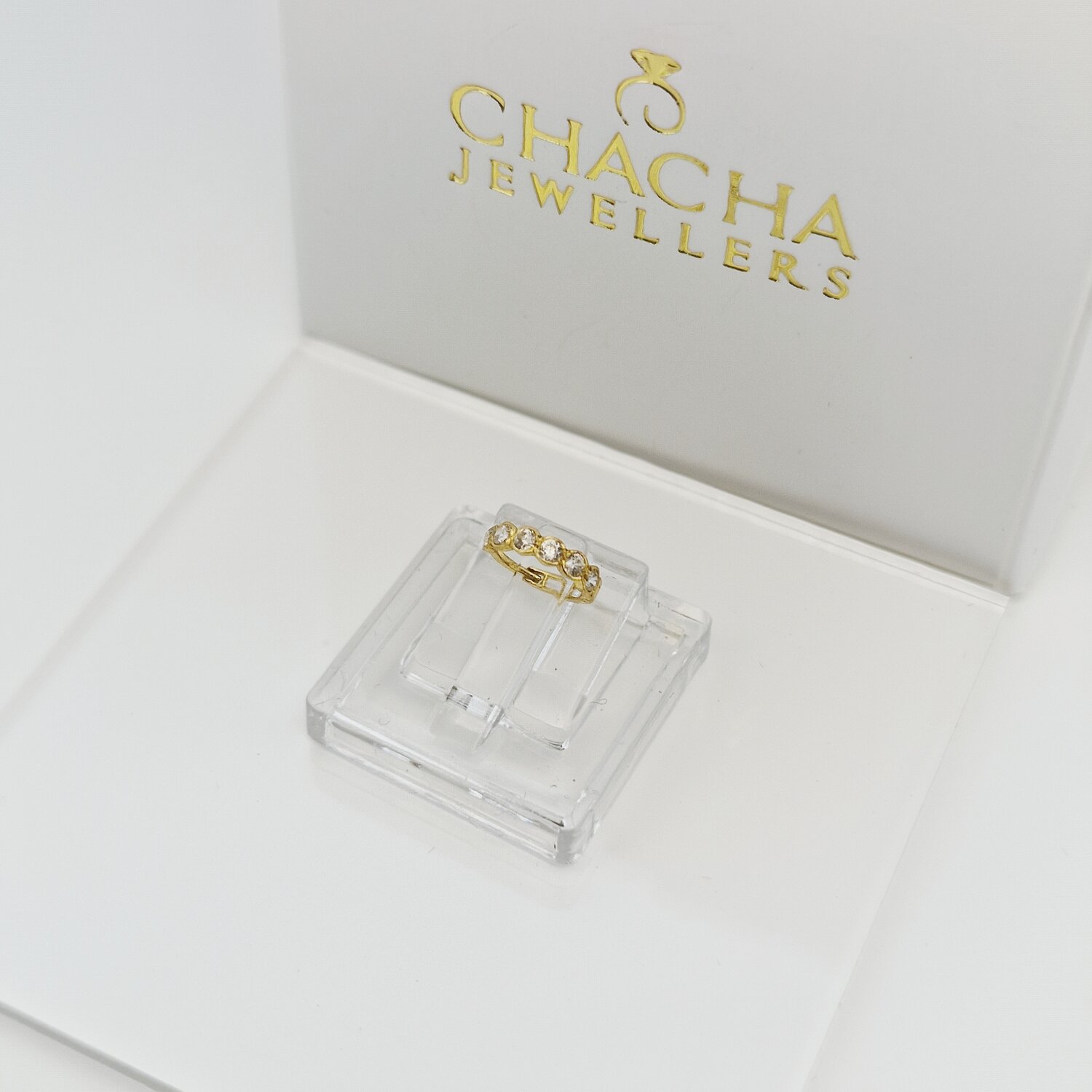9ct Gold Crystal Nose Ring - Image 3