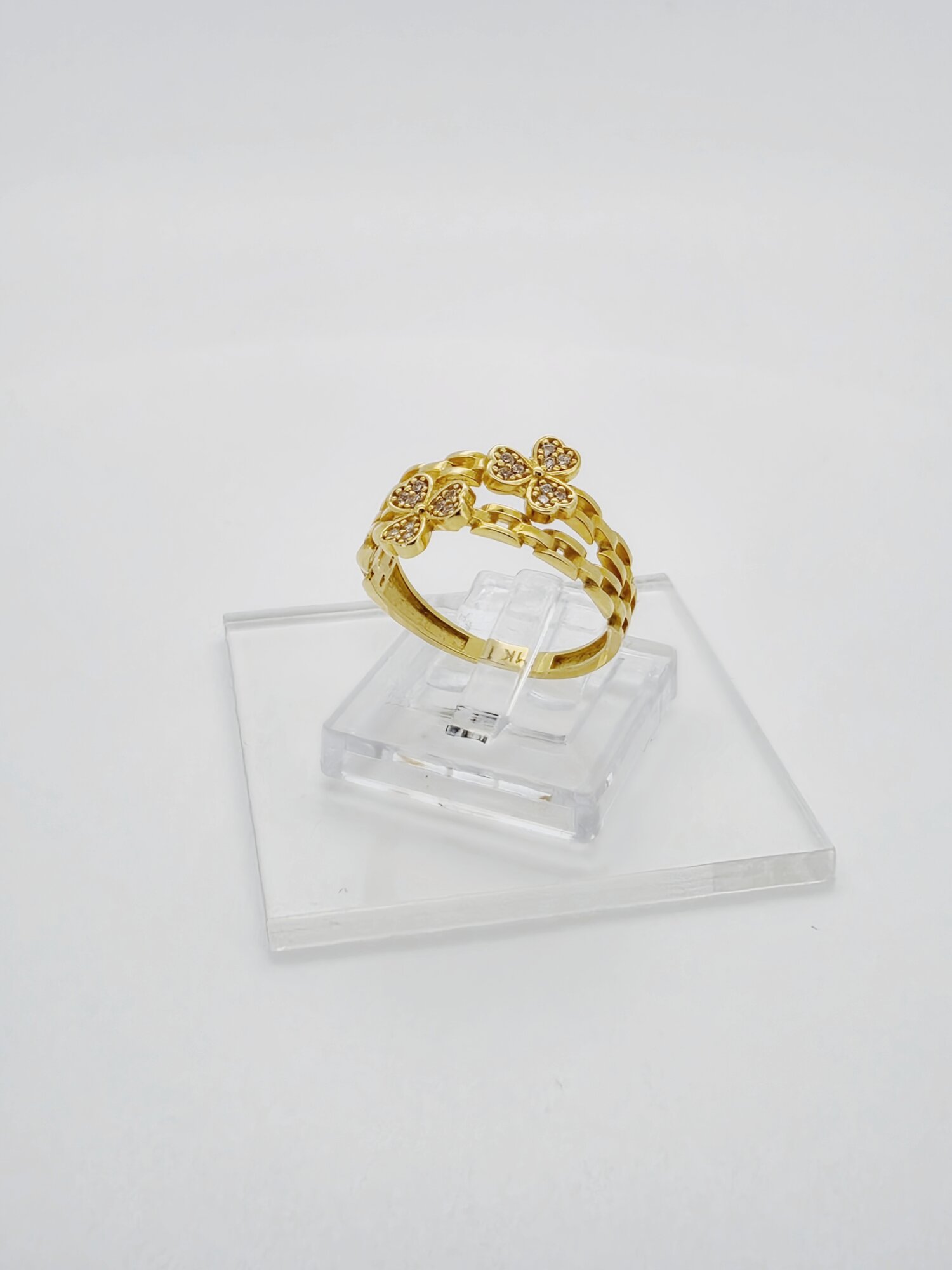 21ct Gold Floral Clover Ring - Image 4
