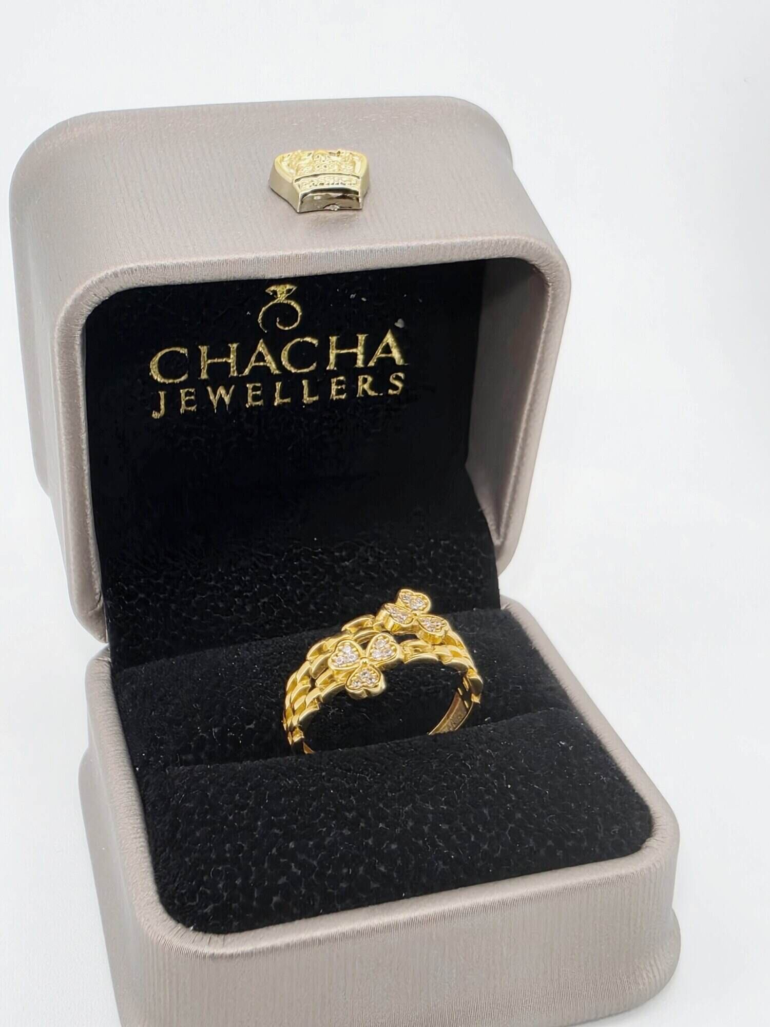 21ct Gold Floral Clover Ring - Image 2
