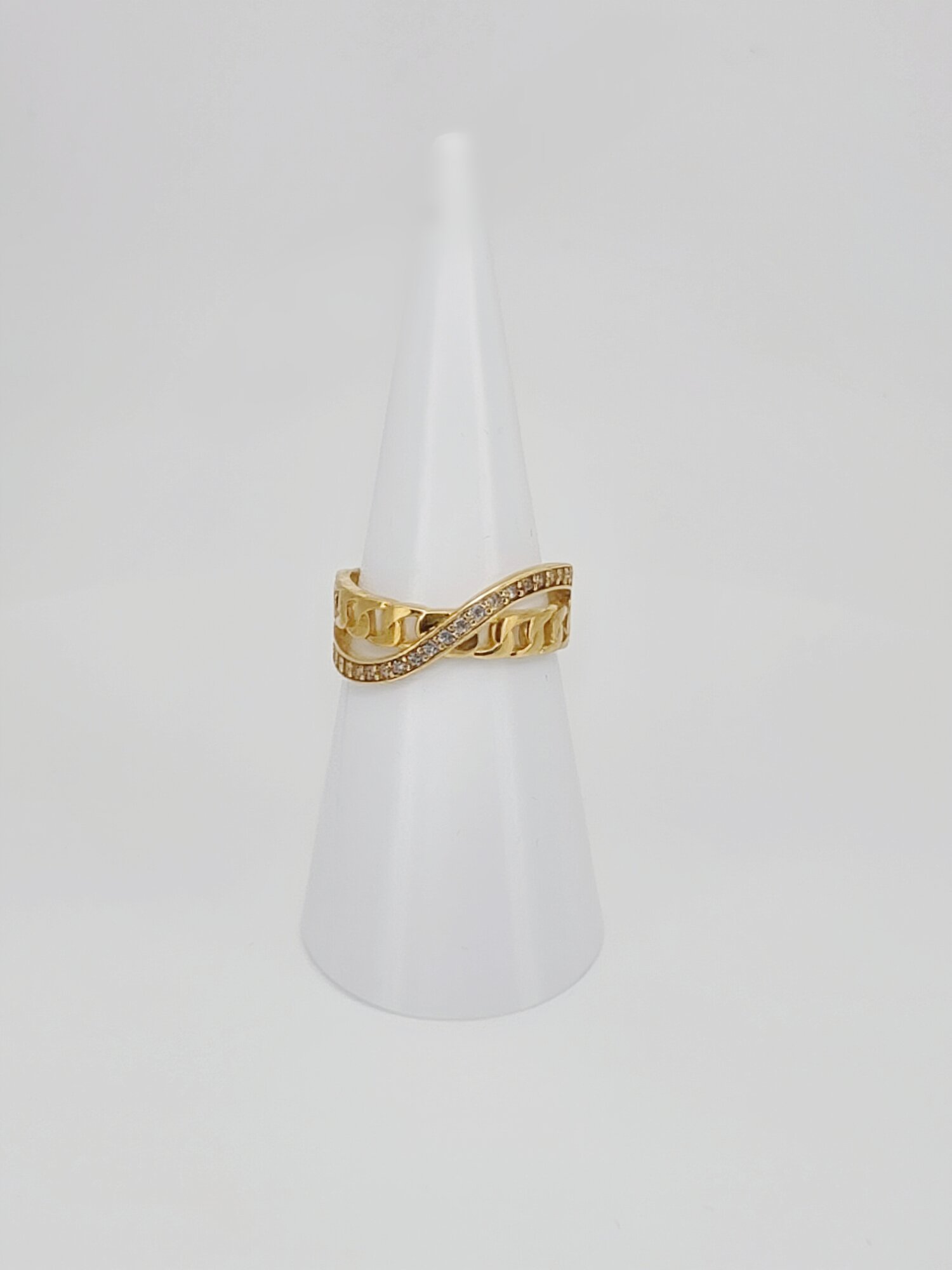 21ct Gold Crossover Chain Ring - Image 5