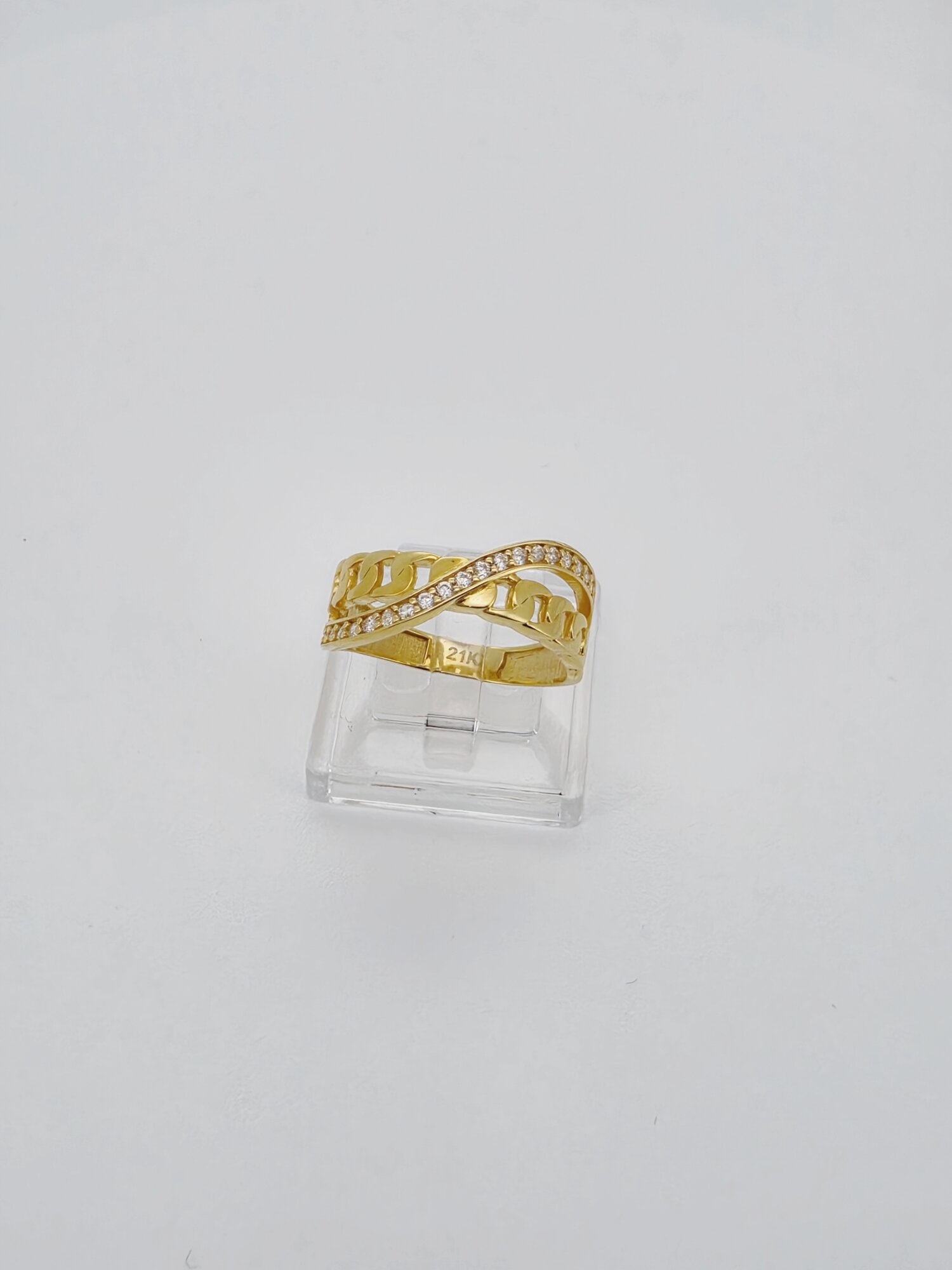 21ct Gold Crossover Chain Ring - Image 3