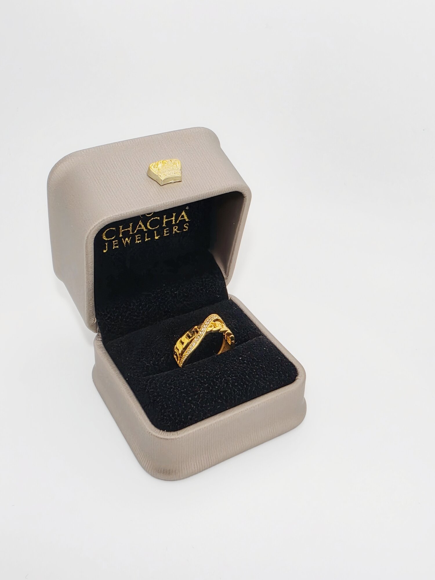 21ct Gold Crossover Chain Ring - Image 2