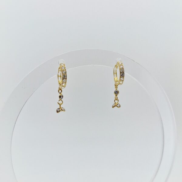 9ct Gold Chain Drop Hoops - Image 2