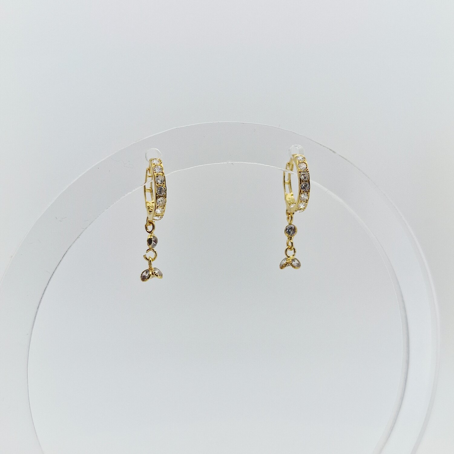 9ct Gold Chain Drop Hoops - Image 2