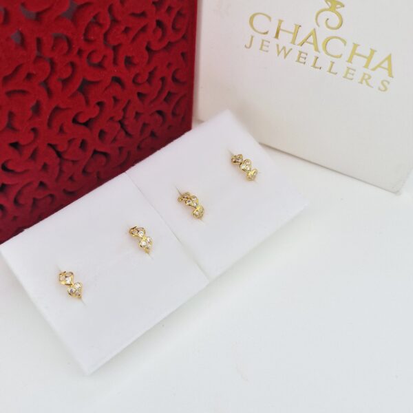 9ct Gold Petal Hoops - Image 3