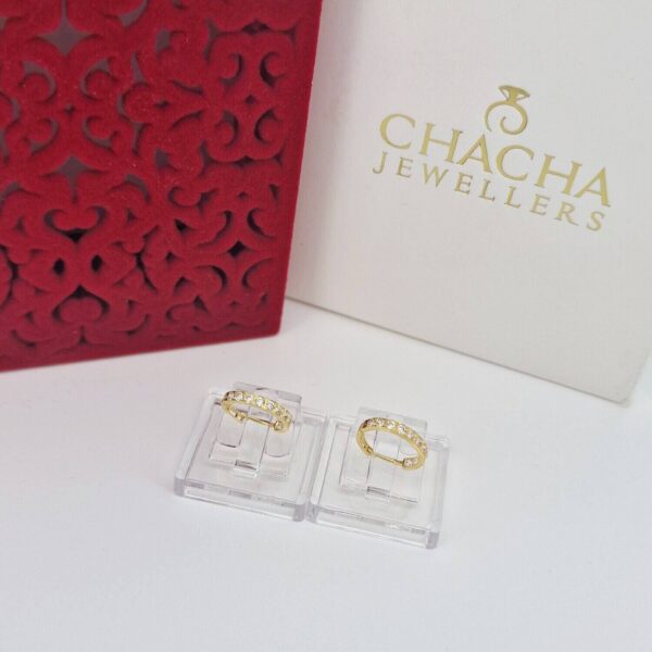 9ct Gold Classic Crystal Hoop - Image 3