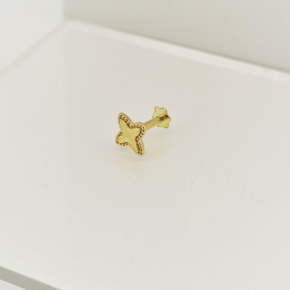 9ct Gold Butterfly Nose Stud