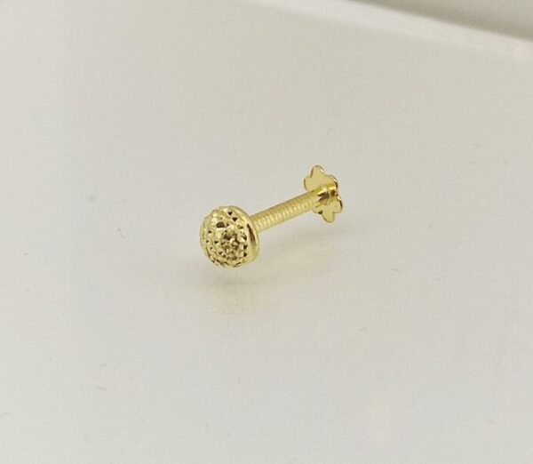 9ct Gold Textured Round Nose Stud