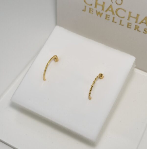 9ct Gold Plain Open Nose Hoop