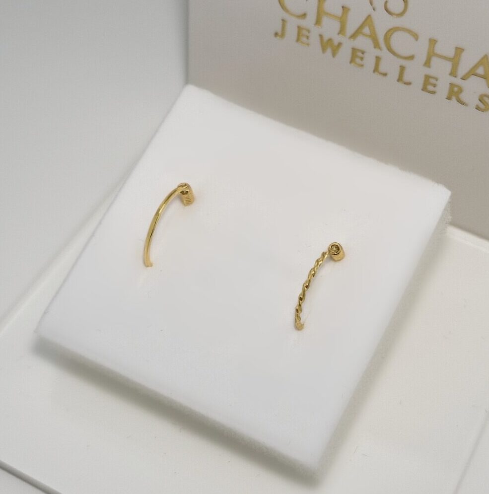 9ct Gold Plain Open Nose Hoop